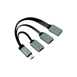 LogiLink Hub USB 3.1 Tipo C de 3 Puertos UA0315 USB 2.0 y USB 3.0 Color Negro Gris