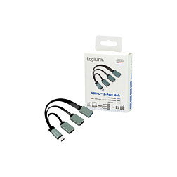 LogiLink Hub USB 3.1 Tipo C de 3 Puertos UA0315 USB 2.0 y USB 3.0 Color Negro Gris