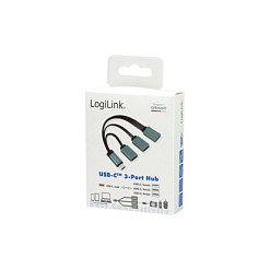 LogiLink Hub USB 3.1 Tipo C de 3 Puertos UA0315 USB 2.0 y USB 3.0 Color Negro Gris
