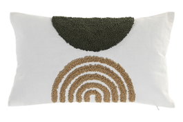 DKD Home Decor Cushions ch1c25 Cojín Blanco Marrón 30 x 50 cm (2 Unidades)