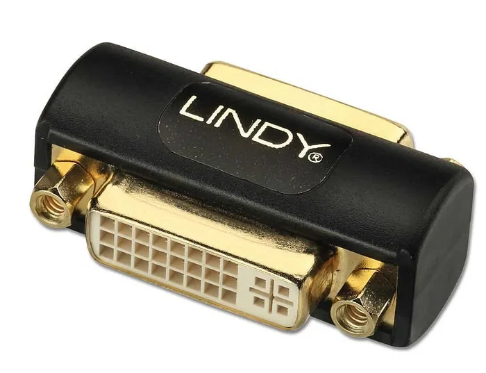 Lindy 41233 Adaptador o Cambiador de Género DVI-I Hembra a Hembra, Negro
