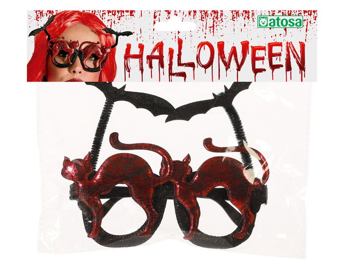 Gafas Halloween Rojas Y Negras Para Mujer Adulto Gafas Halloween Rojas Y Negras Para Mujer Adulto