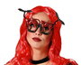 Gafas Halloween Rojas Y Negras Para Mujer Adulto