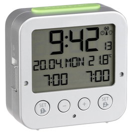 TFA 60.2528.54 Bingo Reloj Despertador Digital Plata con Temperatura