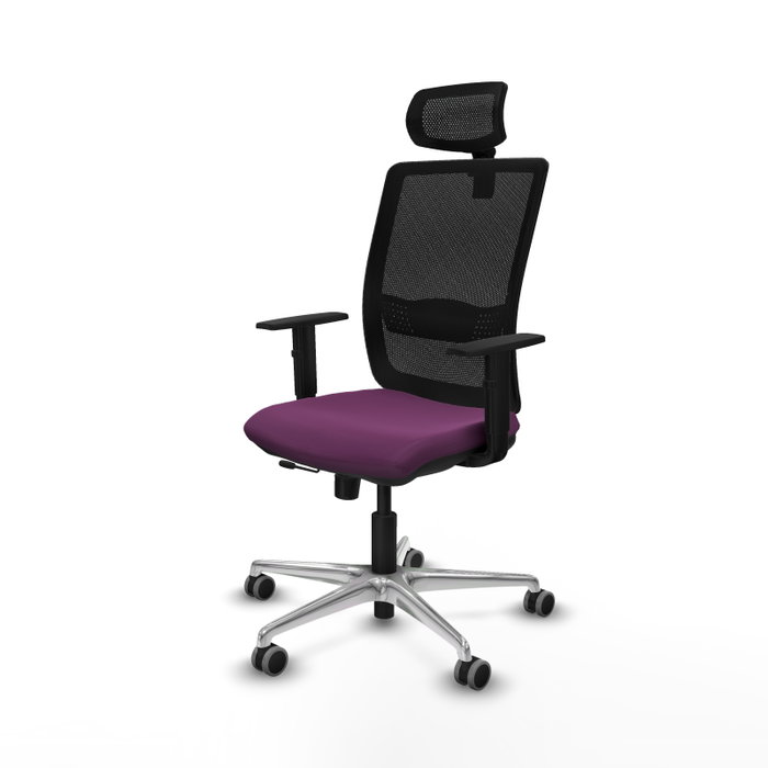 PIQUERAS Y CRESPO Silla de oficina Haches con mecanismo Sincro/Traslack Morado y Negro