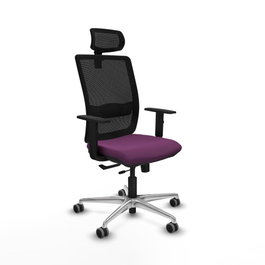 PIQUERAS Y CRESPO Silla de oficina Haches con mecanismo Sincro/Traslack Morado y Negro