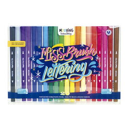 Rotulador Fibra Mooving Doble Punta Pincel Estuche De 20