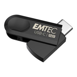 Emtec Stick C280 USB 3.2 Gen 1 Tipo C 128GB, Giratorio Negro