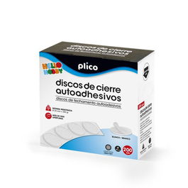 Plico Cierre Velcro Autoadhesivo 20 mm Blanco Caja 200 Unidades