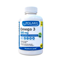 POLARIS Omega 3 500mg EPA DHA Aceite de Pescado - 150 Perlas - Suplemento para el Funcionamiento Normal del Corazón