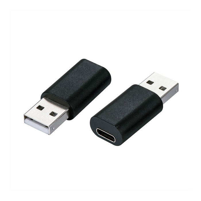 VALUE Adapter USB 2.0 Tipo A Macho a Tipo C Hembra, Negro, Velocidad 480 Gbit/s, Plug and Play