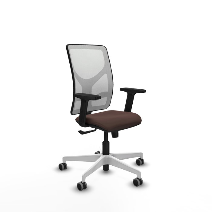 PIQUERAS Y CRESPO Silla de oficina Motilla con mecanismo Sincro, Marrón oscuro y Blanco PIQUERAS Y CRESPO Silla de oficina Motilla con mecanismo Sincro, Marrón oscuro y Blanco
