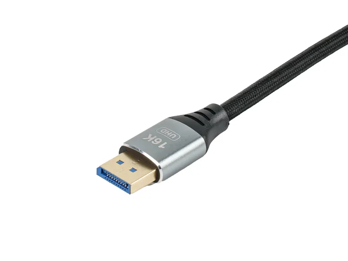 Equip Cable DisplayPort 2.1 119282 - Macho a Macho, 2 Metros, Resolución 16K@60Hz 8K@240Hz, 54 Gbps, HDR, Compatible HDCP, Carcasa de Aluminio, Color Plata y Negro