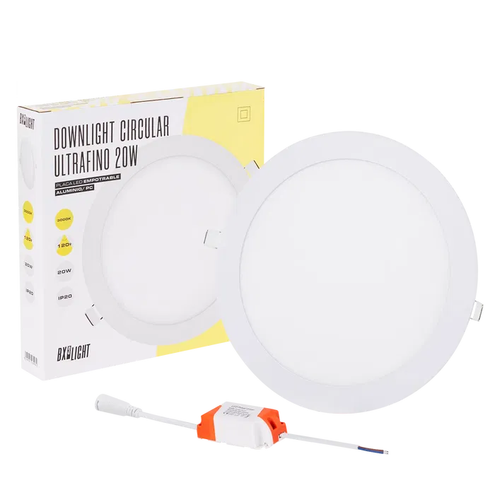 BX3 LIGHT Placa LED Circular 20W 1600Lm 6000K Blanco Frío 40000H Empotrable BX3-RDP15-20W-CW