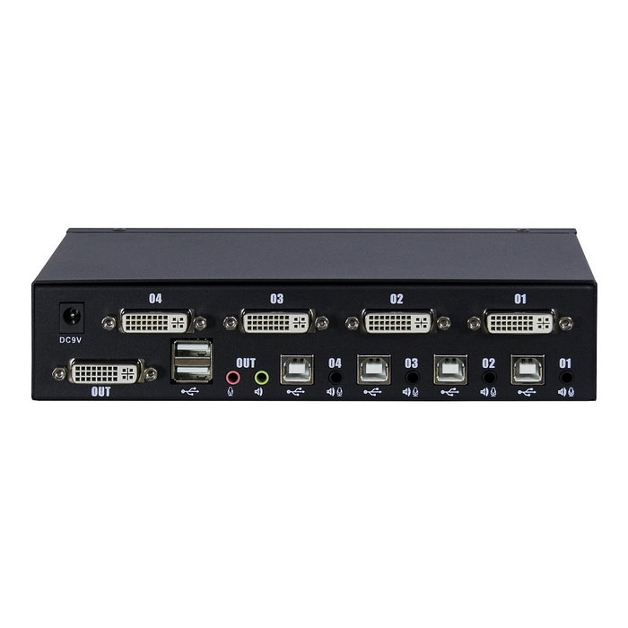Inter-Tech KVM Switch AS-41DA DVI de 4 puertos, Metal