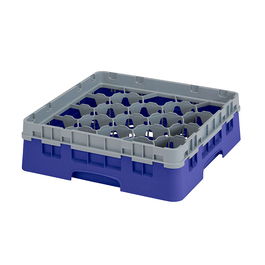 CAMBRO - 20S318-186 - Cesta de lavado 20 comp. 1 altura - 11,8 cm Ø máx. - alt. máx. 9,4 cm - 50 x 50 x 14,3 cm - Azul marino