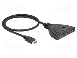 DeLOCK Conmutador HDMI 3 x entrada a 1 x salida 8K 60 Hz con cable de 60 cm