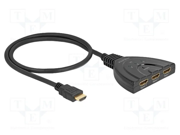DeLOCK Conmutador HDMI 3 x entrada a 1 x salida 8K 60 Hz con cable de 60 cm DeLOCK Conmutador HDMI 3 x entrada a 1 x salida 8K 60 Hz con cable de 60 cm