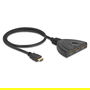 DeLOCK Conmutador HDMI 3x1, 8K 60Hz, 48Gbps, HDR, Plug & Play, HDCP 2.3, con Cable Integrado 60cm (Modelo 3 x HDMI in zu 1 x HDMI out)