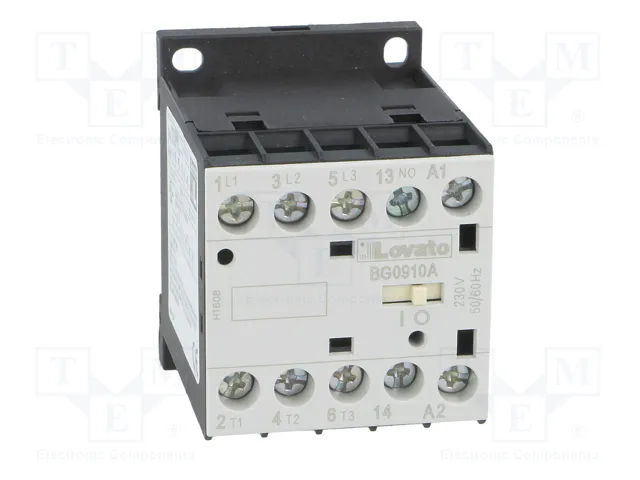 LOVATO ELECTRIC Contactor BG 3-polar 9A 230VAC