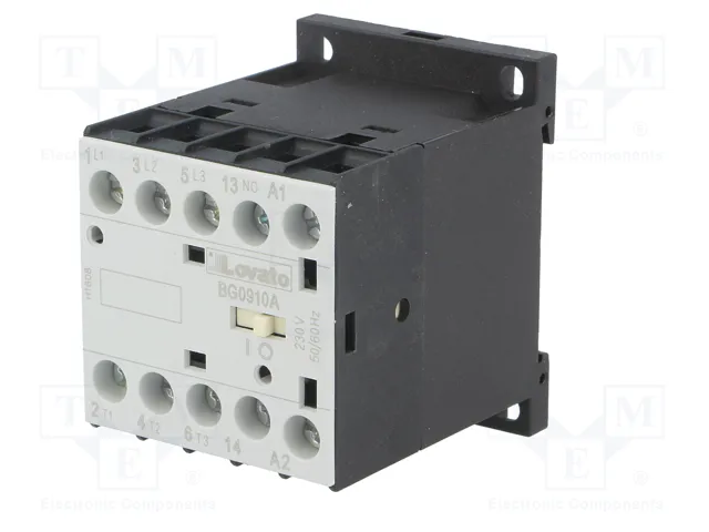 LOVATO ELECTRIC Contactor BG 3-polar 9A 230VAC