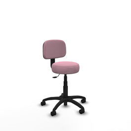 Silla de oficina Llanos con mecanismo Contacto lama tapizada con Tela color Rosa. Equipada con Base poliamida negra, Sin brazos y Ruedas de nailon 50 mm