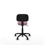 Silla de oficina Llanos con mecanismo Contacto lama tapizada con Tela color Rosa. Equipada con Base poliamida negra, Sin brazos y Ruedas de nailon 50 mm