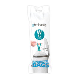 Brabantia PerfectFit Typ W Bolsas para Cubo de Basura, 5 L, 20 Unidades