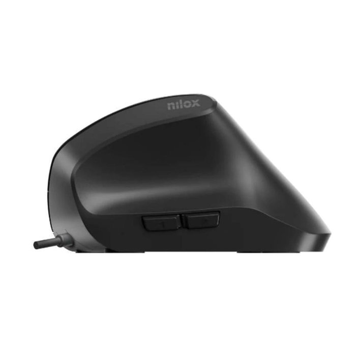 Nilox Ratón Vertical MOUSB3013 - 3600 DPI, 6 Botones, Sensor Óptico, Cable USB 1.6m, Negro