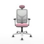 PIQUERAS Y CRESPO Silla de oficina Motilla con mecanismo Sincro, Rosa y Blanco