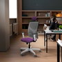 PIQUERAS Y CRESPO Silla de oficina Motilla con mecanismo Sincro, Rosa y Blanco