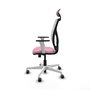 PIQUERAS Y CRESPO Silla de oficina Motilla con mecanismo Sincro, Rosa y Blanco