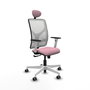 PIQUERAS Y CRESPO Silla de oficina Motilla con mecanismo Sincro, Rosa y Blanco