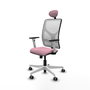 PIQUERAS Y CRESPO Silla de oficina Motilla con mecanismo Sincro, Rosa y Blanco