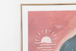 DKD Home Decor Cuadro Moderno Turquesa Granate Lienzo MDF 3 x 70 x 50 cm