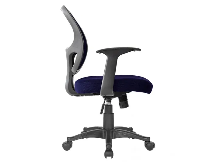 Q-connect Silla Giratoria Respaldo Medio Regulable en Altura 870+120mm Alto 550mm Ancho 590mm Profundidad Color Azul