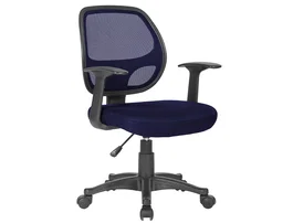 Q-connect Silla Giratoria Respaldo Medio Regulable en Altura 870+120mm Alto 550mm Ancho 590mm Profundidad Color Azul