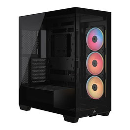 Corsair 3500X LXR LINK Torre Media PC para Gaming con Ventana de Vidrio Templado Negro, Compatible ATX, USB-C