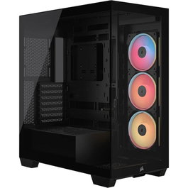 Corsair Torre Media 3500X LXR LINK TG, Cristal Templado Negro, Compatible con ATX/EATX/micro ATX/Mini-ITX, con 2 Bahías 2.5'' y 2 Bahías 3.5''