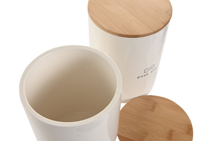 DKD Home Decor Bote Blanco Natural Cerámica 14 x 19 x 14 cm (4 Unidades) 1600 ml Apto Lavavajillas