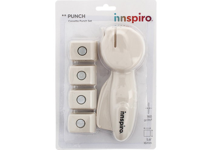 Innspiro Set troqueladora Cassette Punch con 4 cartuchos naturaleza 16mm