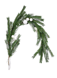 DKD Home Decor Guirnalda de Navidad Verde Blanco LED PVC 7 x 150 x 14 cm (2 Unidades)