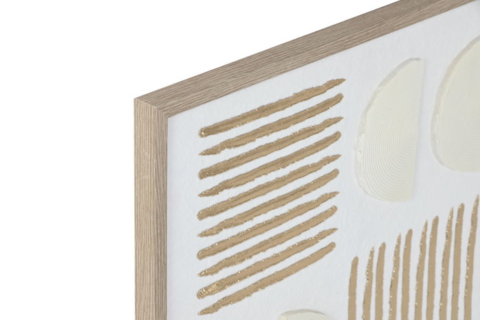 DKD Home Decor Set de 2 Cuadros Modernos 3D en Papel Maché y PS Blanco y Dorado DKD Home Decor Set de 2 Cuadros Modernos 3D en Papel Maché y PS Blanco y Dorado