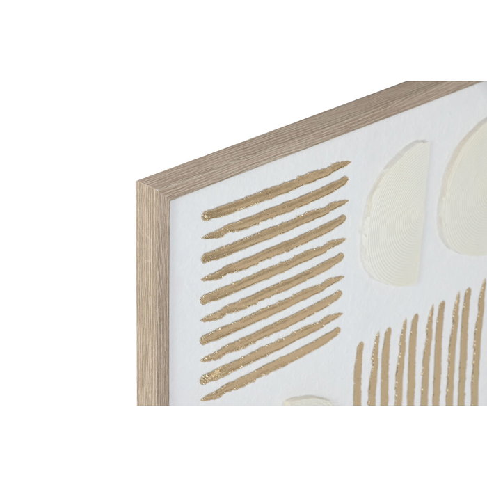 DKD Home Decor Set de 2 Cuadros Modernos 3D en Papel Maché y PS Blanco y Dorado DKD Home Decor Set de 2 Cuadros Modernos 3D en Papel Maché y PS Blanco y Dorado