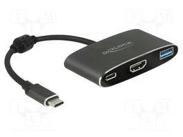 DeLOCK 62991 Adaptador USB Type-C™ a HDMI 4K con USB Tipo-A y USB Tipo-C™ PD
