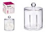 Berilo Organizador Redondo Bastones Y Algodon Plastico Transparente 9.5x13x9.5 cm (Set de 12)