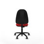 Silla de oficina Algarra con mecanismo Contacto permanente básico tapizada con Similpiel color Rojo. Equipada con Base poliamida negra, Sin brazos y Ruedas autofrenantes