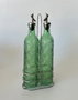 DKD Home Decor Set de Aceitera y Vinagrera de Cristal Verde 500ml