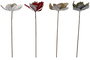 DKD Home Decor Ramas de Terciopelo y PVC con Flor, Surtido de 4 Colores