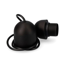 Edm Conjunto Colgante Negro E27 con Cable de 80cm para Interior, Casquillo E27